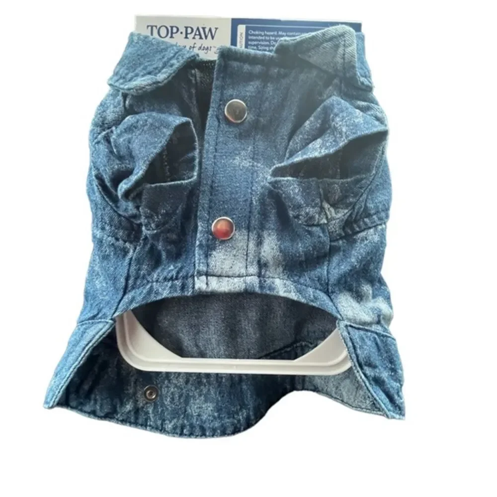 Top Paw Brand Dog Denim Jacket Short Sleeve